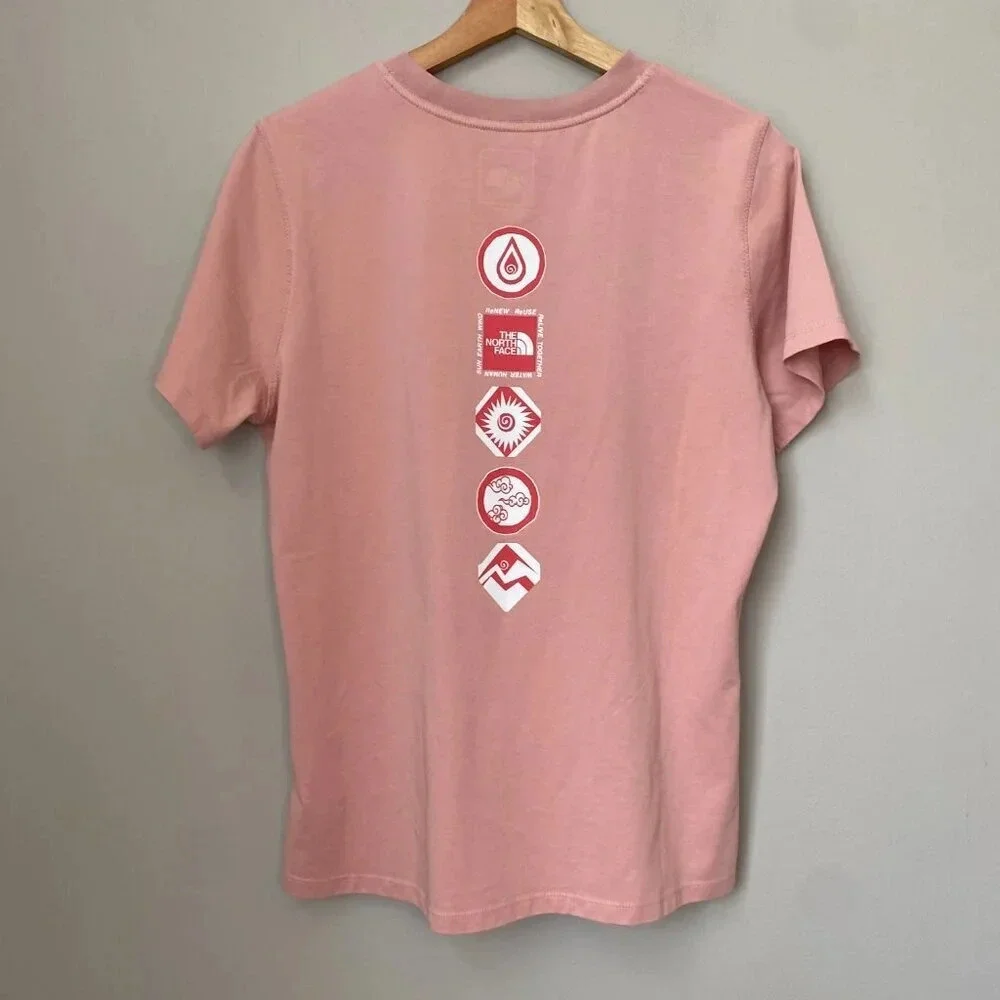 NWOT The North Face Womens Large Himalayan Bottle Short Sleeve Pink Logo T-Shirt - Picture 10 of 16